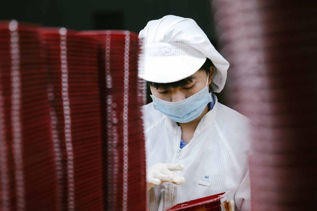 Chinese woman factory worker