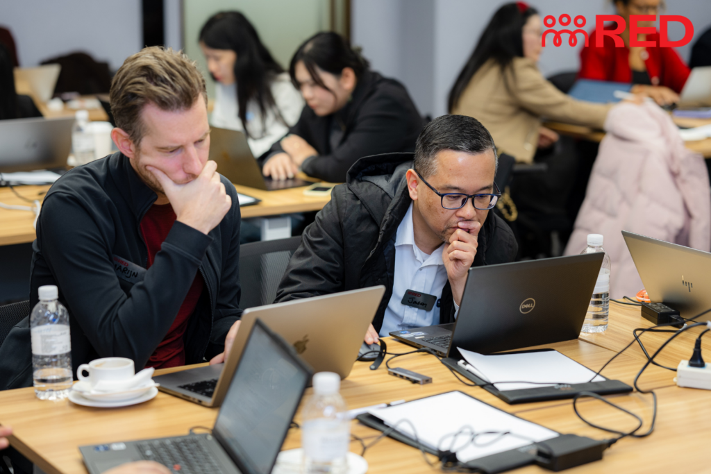 participant focusing on the training