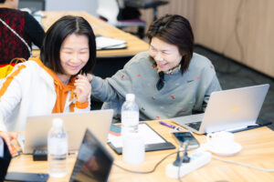 participant focusing on the training