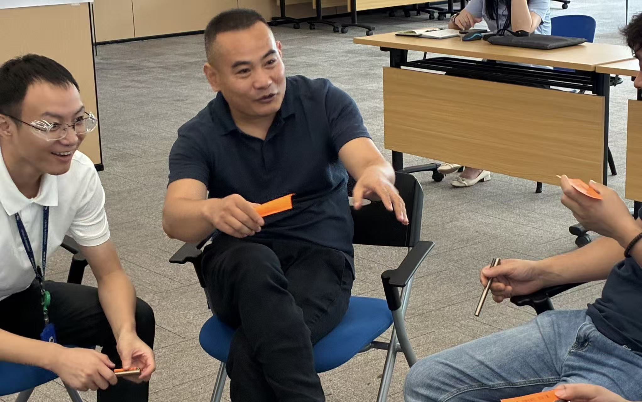 Managers practicing listening and asking skills
