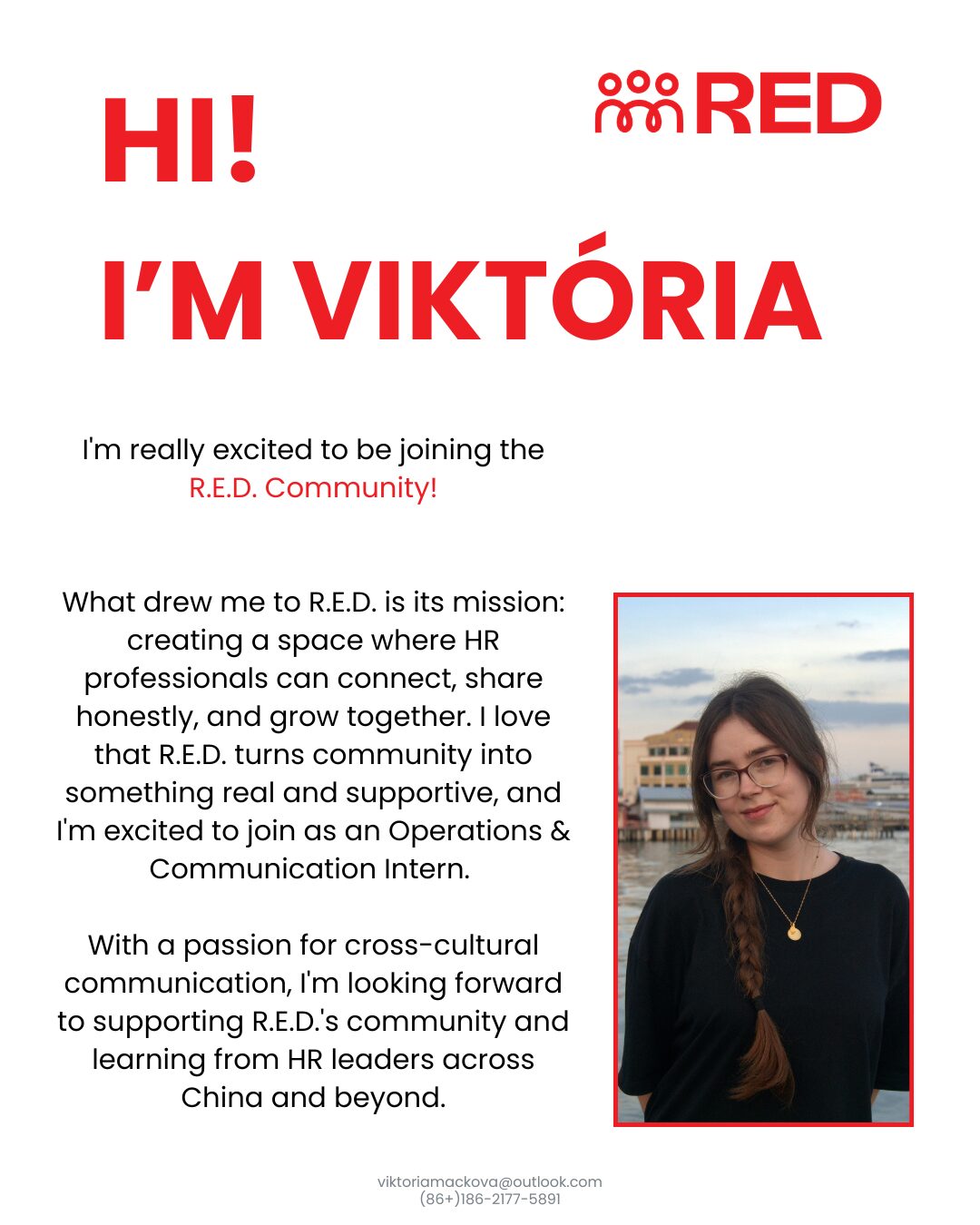 Viktória, Operations & Communication Intern at R.E.D. HR Community